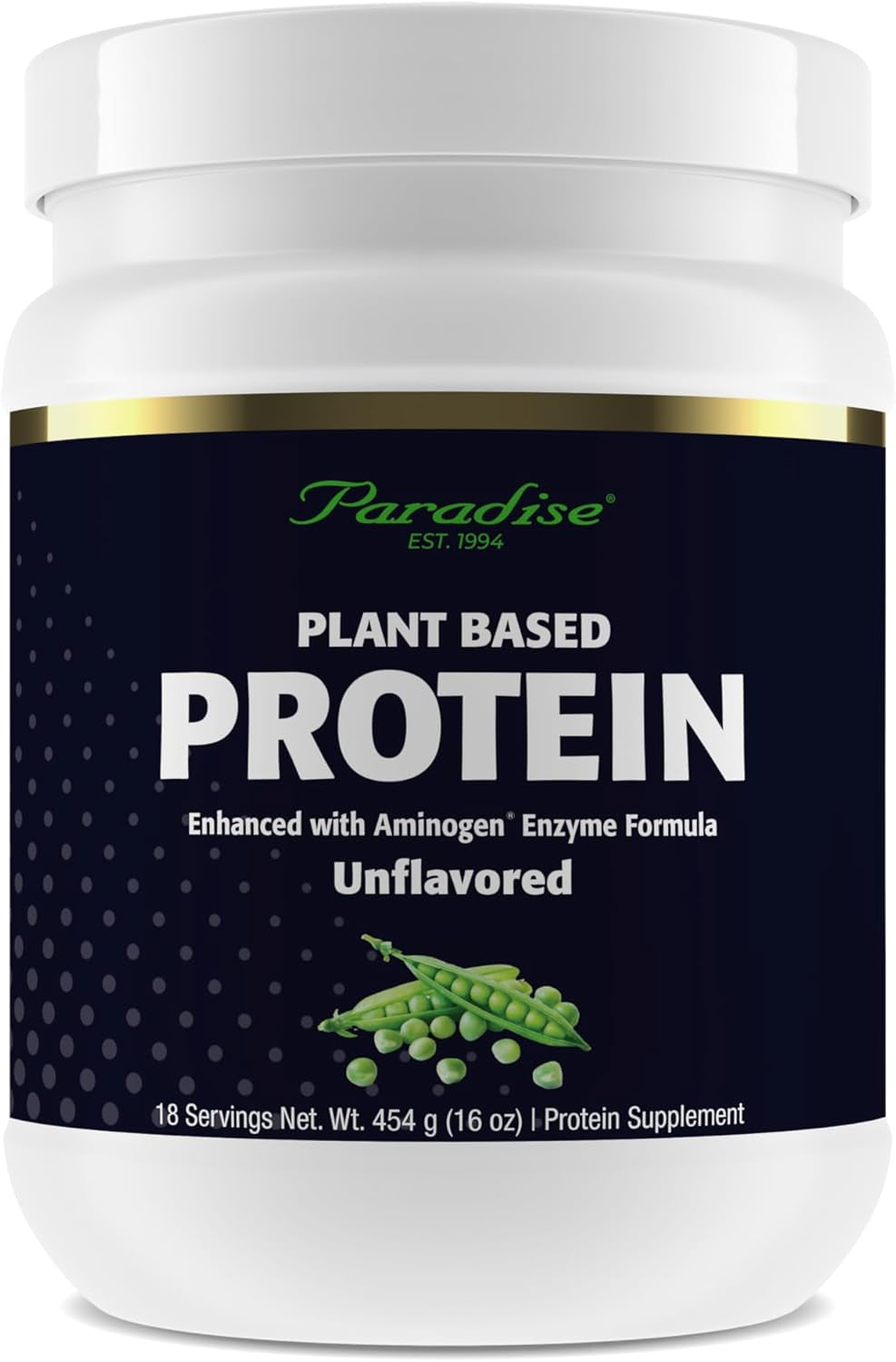 Paradise Herbs Certified Organic Pea Protein Powder, Unflavored, Vegan, Gluten Free, Non-Gmo, Keto, Paleo, 15 Servings, 15.87 Oz