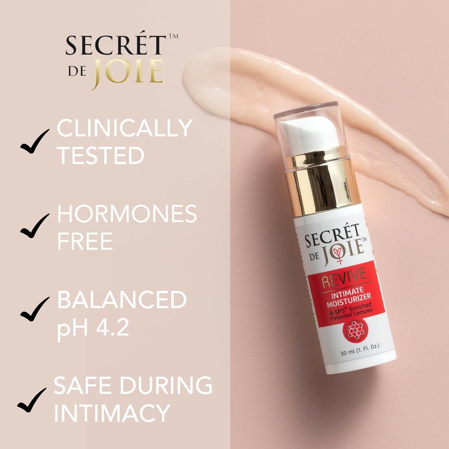 REVIVE Vaginal Moisturizer for Intimate Dryness, Long Lasting Moisturizing Gel, Relieves Itchiness & Irritation, Feminine Skin Care, Menopause Support - Hormone Free – 1 Oz
