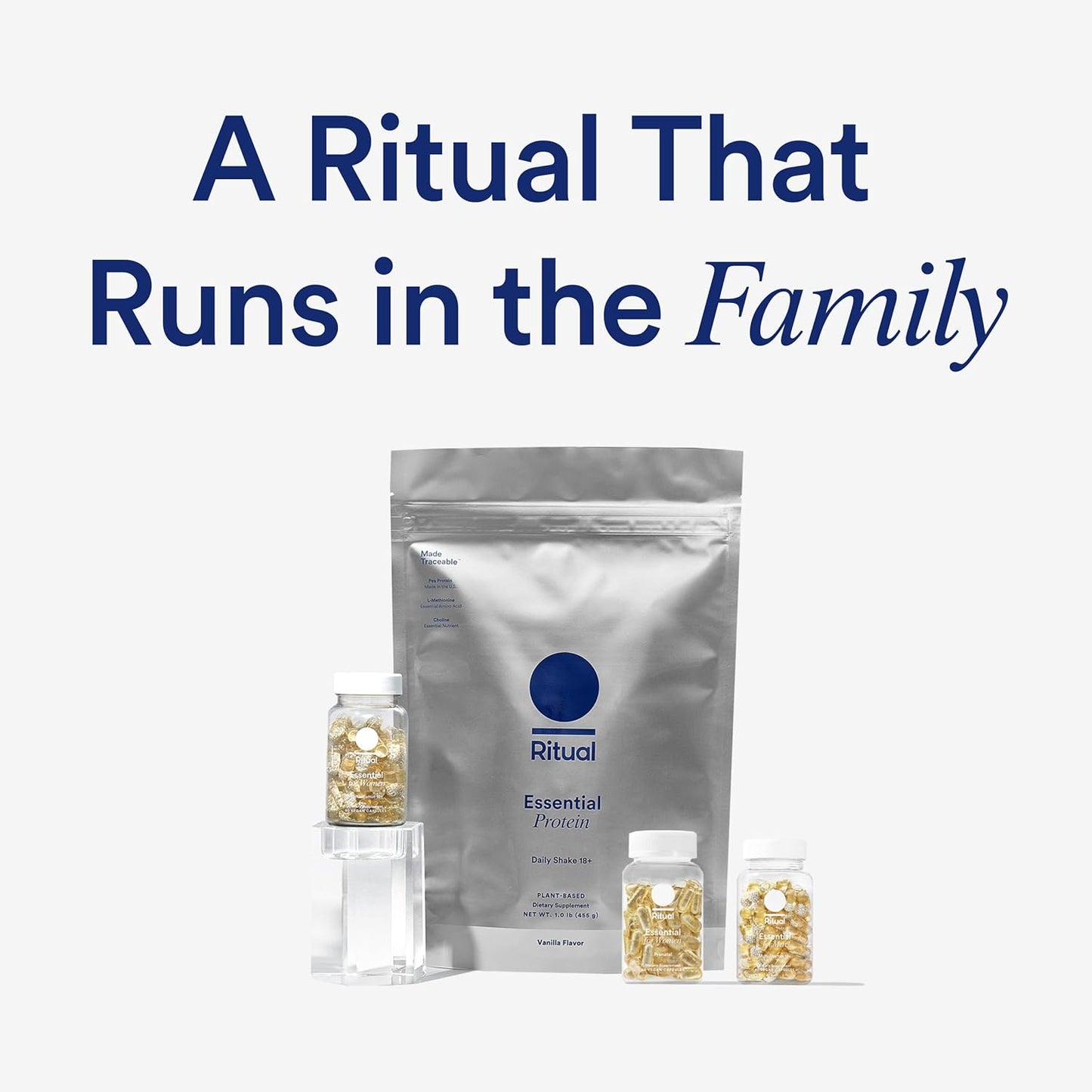 Ritual Multivitamin for Women 50+, Menopause Supplements with Vitamin D3, K2 and Magnesium for Bone Support*, Omega-3 DHA, Vitamin B12, Non-Gmo, Mint Essenced, 30 Day Supply, 60 Vegan Capsules