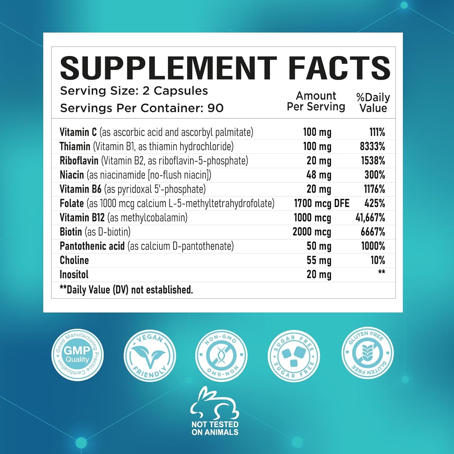 Methylated B-Complex Vitamins - Complete Methyl B Complex Multivitamin with Bioactive B9 5-MTHF B6 B12 - MTHFR Support Supplement for Brain Heart Energy - Vegan Gluten Free Sugar Free