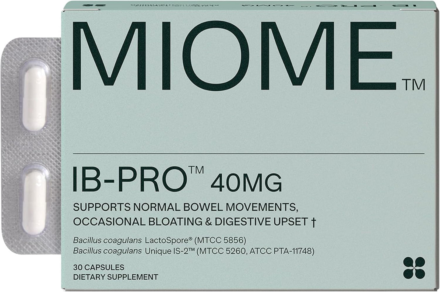 IB-PRO Bacillus Coagulans Probiotic - 2-1 Lactospore & Unique Is-2 for Occasional Constipation, Bloating & Digestive Upset - 3Rd Party Verified - 30 Capsules