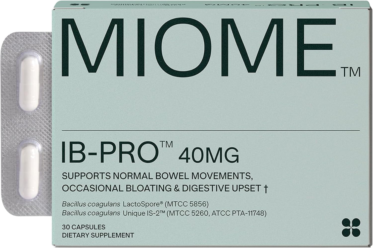 IB-PRO Bacillus Coagulans Probiotic - 2-1 Lactospore & Unique Is-2 for Occasional Constipation, Bloating & Digestive Upset - 3Rd Party Verified - 30 Capsules