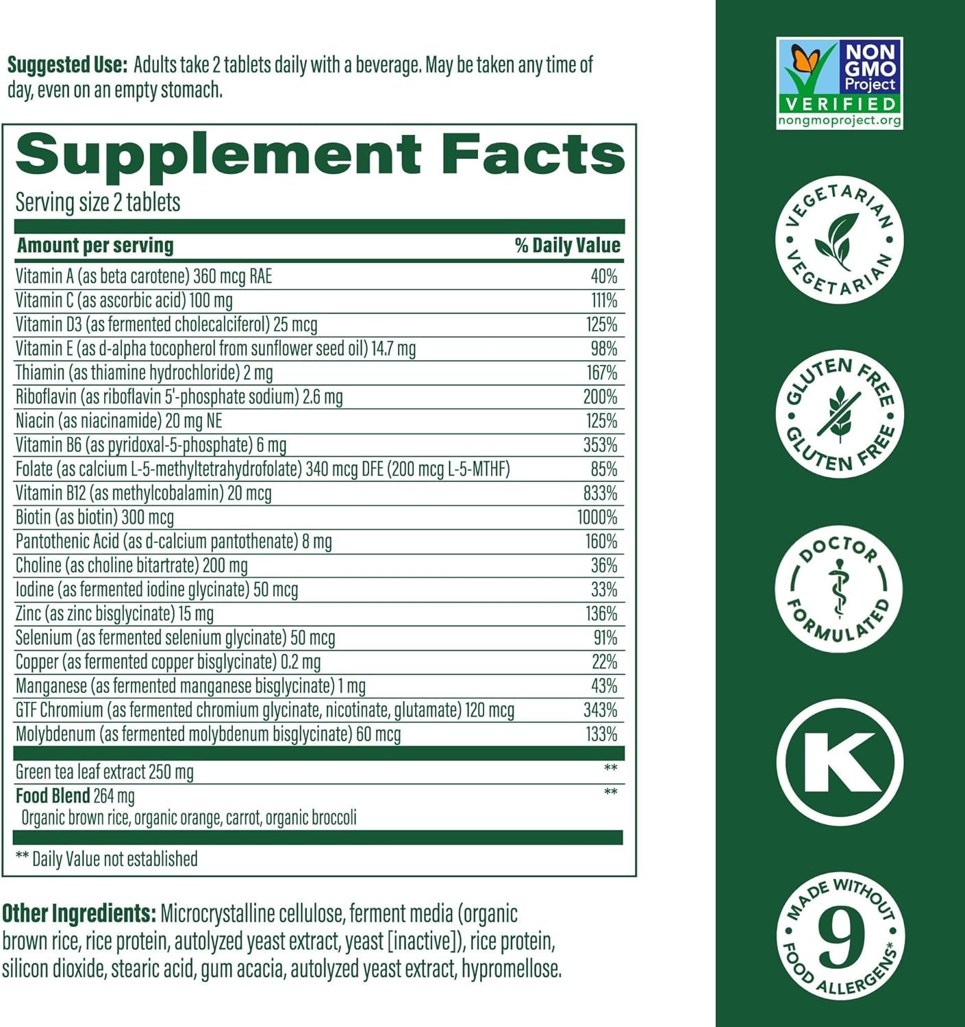 Megafood Women'S 55+ Advanced Multivitamin for Women - Doctor-Formulated with Choline, Vitamin D3, Vitamin B12, Biotin - plus Real Food - Optimal Aging, Vegetarian - 120 Tabs (60 Servings)