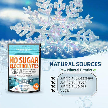 No Sugar Electrolytes Powder in the Raw | Mix in Coffee, Soup, Juice, Water, Smoothies, Broth, Anything | No Sweeteners or Flavorings | Keto & Sugar Free | Non-Gmo & Vegan