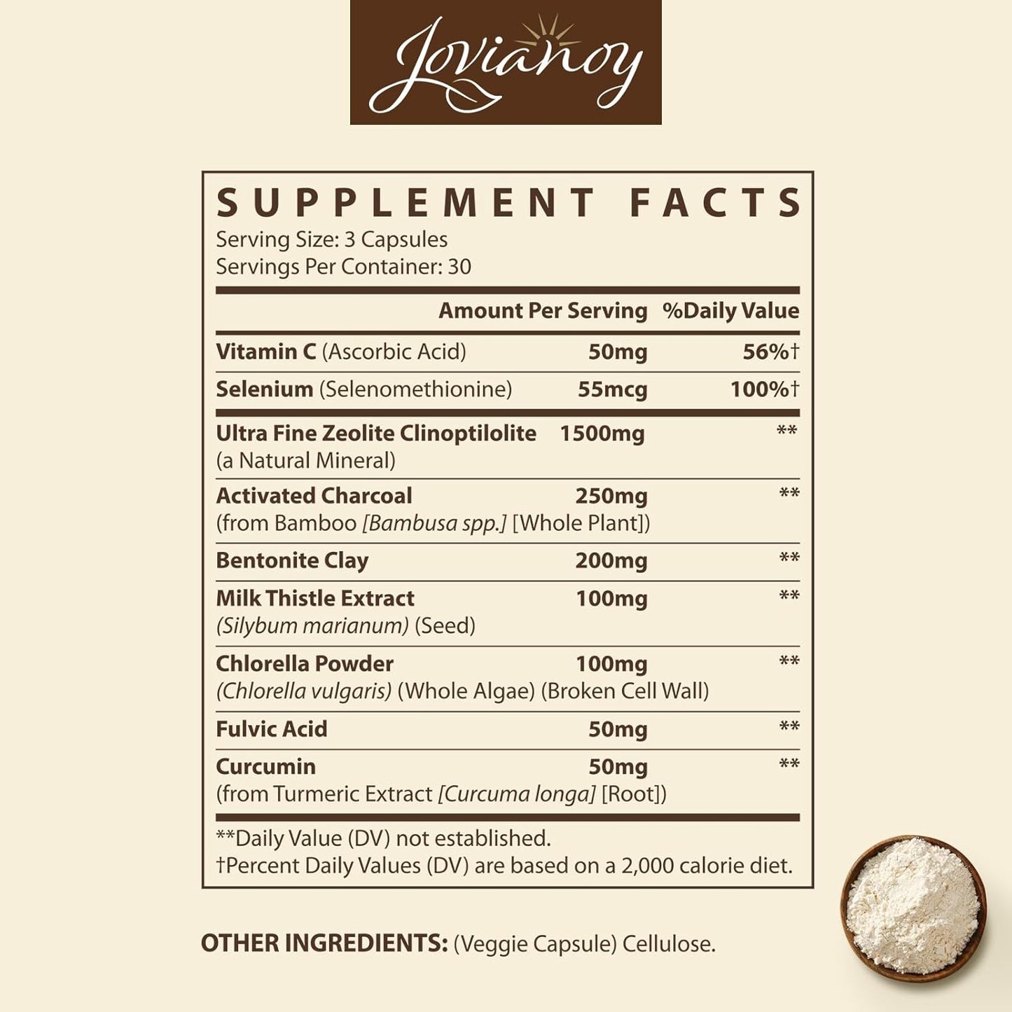 Zeolite Detox Capsules, Organic Activated Charcoal, Bentonite Clay, 1-2 Μm Clinoptilolite, Maximum Absorption, Gut Liver Detox Cleanse Full Body for Women Men, 90 Capsules