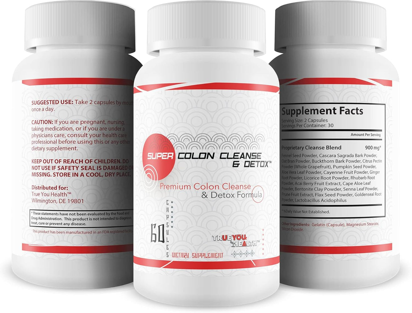 Super Colon Cleanse & Detox - Premium Colon Cleanse & Detox Formula with Herbs, Probiotics, & Fiber - Help Reduce Bloating - Natural Digestive Support & Constipation Relief - Colon Cleanser