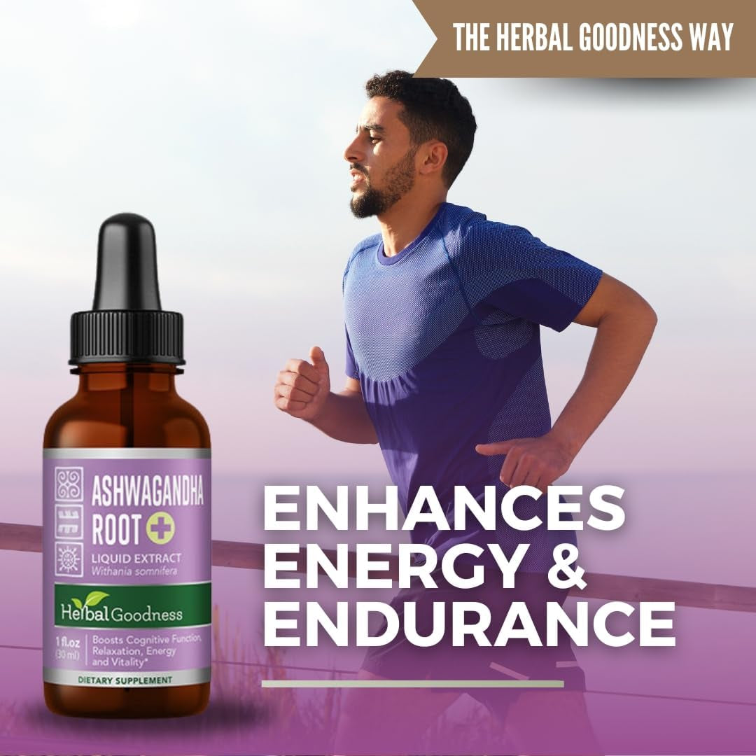 Ashwagandha Root Extract | Organic Ashwagandha Supplements for Women & Men | Natural Calm, Mood Support Supplement | Non-Gmo, Vegan, Adaptogenic, Fast Absorption, Liquid Drops 1 Fl. Oz