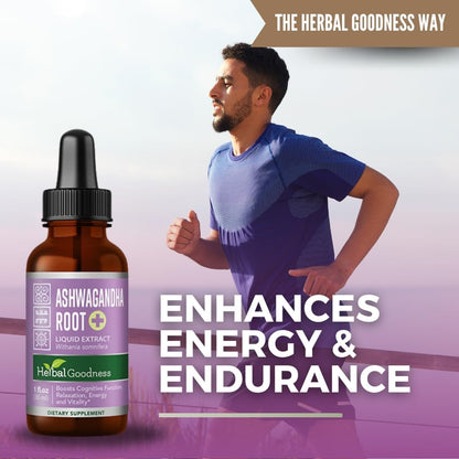 Ashwagandha Root Extract | Organic Ashwagandha Supplements for Women & Men | Natural Calm, Mood Support Supplement | Non-Gmo, Vegan, Adaptogenic, Fast Absorption, Liquid Drops 1 Fl. Oz