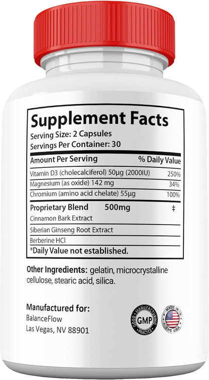(1 Pack) Balance Flow Glyco Optimizer Capsules, Maximum Strength Official All Natural Premium Formula Vitamin Balanceflow Glyco Glycogen Supplement Pills