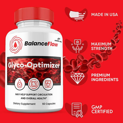 (1 Pack) Balance Flow Glyco Optimizer Capsules, Maximum Strength Official All Natural Premium Formula Vitamin Balanceflow Glyco Glycogen Supplement Pills