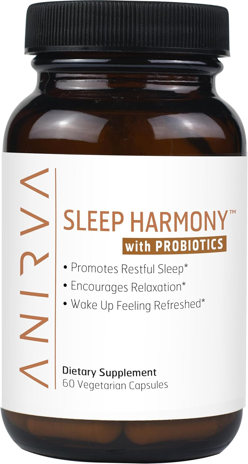 Sleep Harmony - Natural Sleep Supplement with Probiotics, Magnesium, Ashwagandha, Chamomile, GABA, Melatonin - Non-Habit Forming Supplement for Relaxation, Stress Relief, Better Sleep Aid