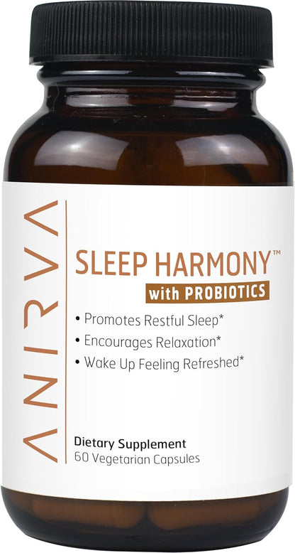 Sleep Harmony - Natural Sleep Supplement with Probiotics, Magnesium, Ashwagandha, Chamomile, GABA, Melatonin - Non-Habit Forming Supplement for Relaxation, Stress Relief, Better Sleep Aid