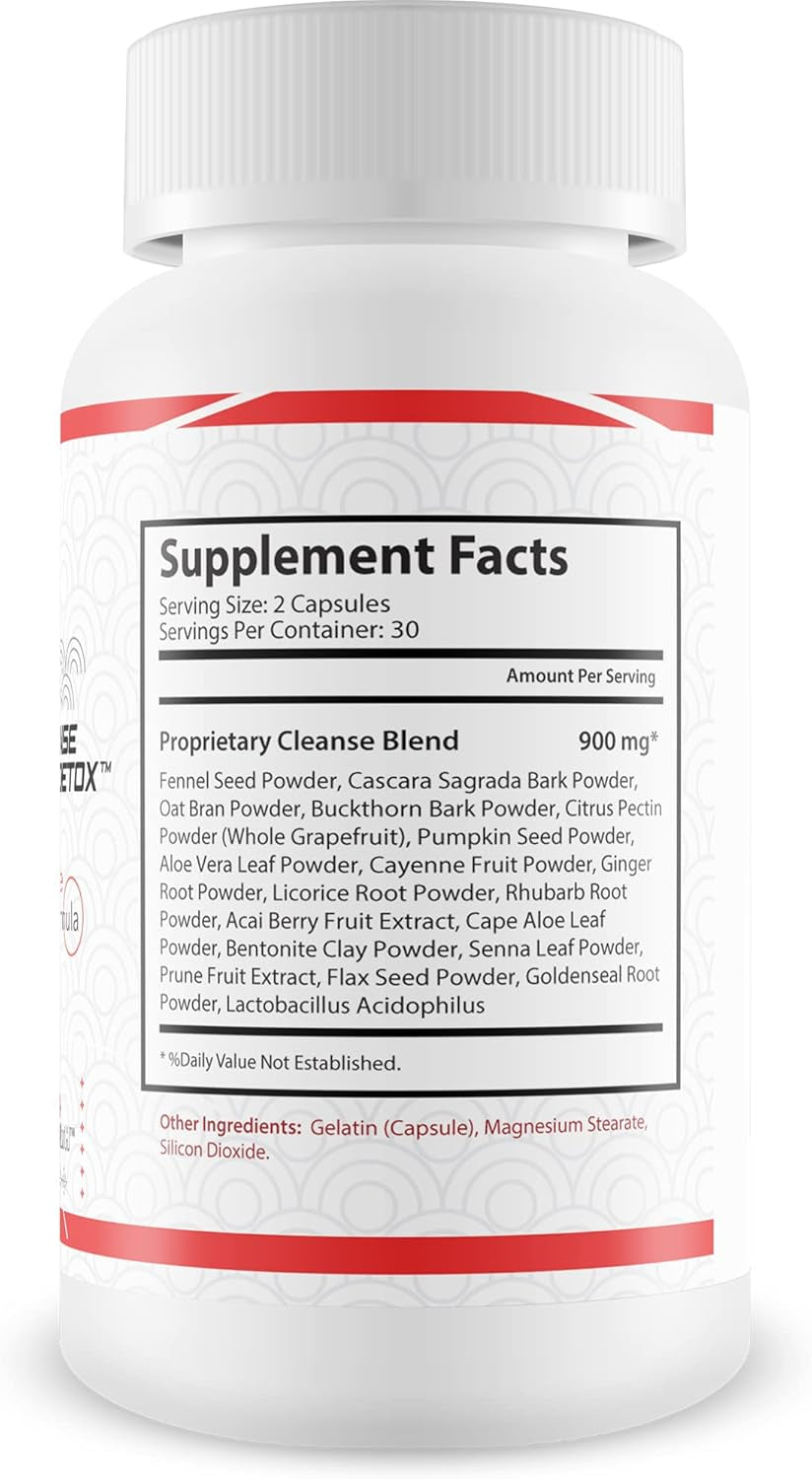 Super Colon Cleanse & Detox - Premium Colon Cleanse & Detox Formula with Herbs, Probiotics, & Fiber - Help Reduce Bloating - Natural Digestive Support & Constipation Relief - Colon Cleanser