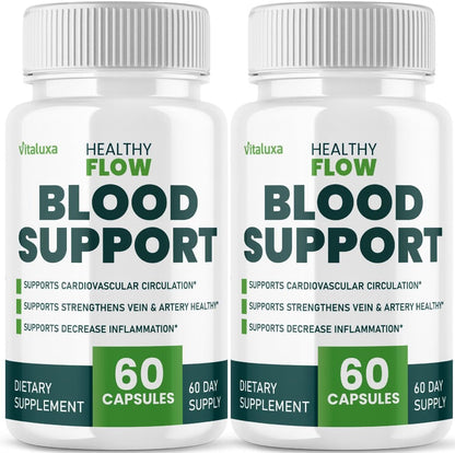 (2 Pack) Healthy Flow Blood Support - Healthyflow Supplement Capsules for Neuropathy Balance Control Men Women, Healthy Blood Flow Cleanse Pills Advanced Formula Natural Max Strength Reviews (120 Ct)