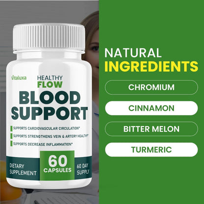 (2 Pack) Healthy Flow Blood Support - Healthyflow Supplement Capsules for Neuropathy Balance Control Men Women, Healthy Blood Flow Cleanse Pills Advanced Formula Natural Max Strength Reviews (120 Ct)