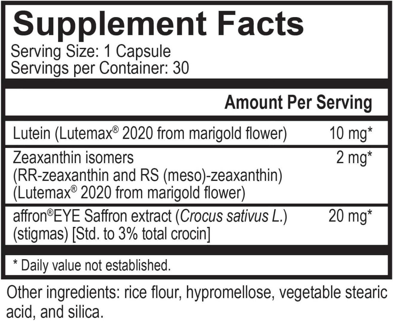 Naturecity True-Vision Eye Health Supplement - Plant-Based Lutein and Zeaxanthin with High Potency Saffron 20Mg - Blue Light Potection, Support Central and Night Vision (30 Veggie Capsules)